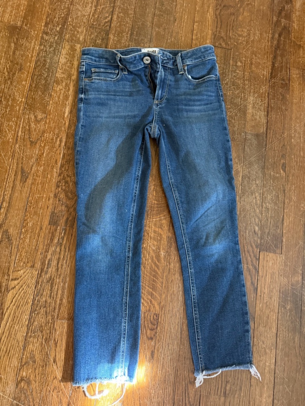 PAIGE Dark Blue Straight-Leg Women's Jeans - Picture 3 of 9